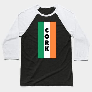 Cork City in Irish Flag Vertical Baseball T-Shirt